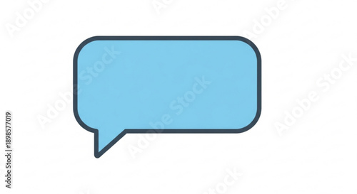 A light blue speech bubble icon with a dark blue outline for chat or dialogue representation