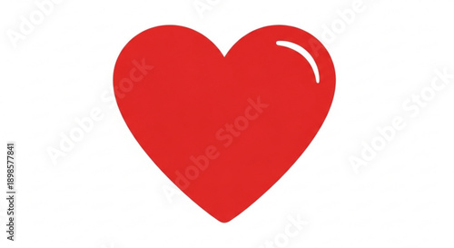 A large red heart shape with a shiny appearance