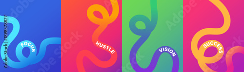 Vibrant abstract poster with flowing shapes in warm colors featuring colorful, fluid wavy lines for a dynamic, modern feel, motivational design typography for creative wall art