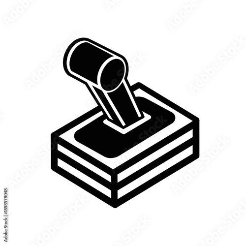 Black and white illustration of a car gear shift lever.