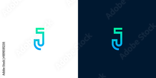 Sleek and dynamic abstract letter J logo design in a modern gradient style, suitable for various professional branding and digital identity applications