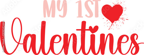 kids valentine's day typography design