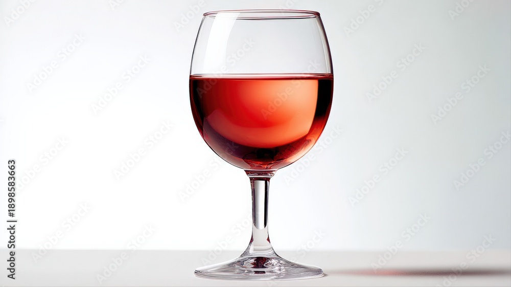 Obraz premium Elegant Glass of Rosé Wine: A Refreshing and Sophisticated Alcoholic Beverage for Celebrations and Relaxation
