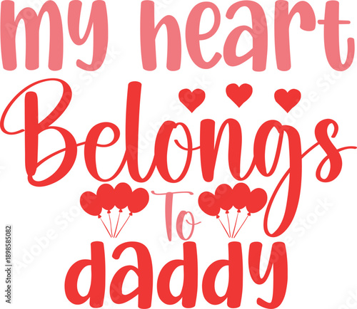 kids valentine's day typography design