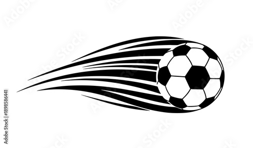 Dynamic soccer ball motion with speed trail editable stroke vector