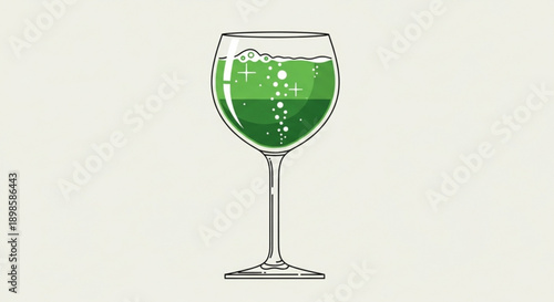 Illustration of a Sparkling Green Drink