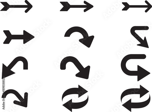 Arrow Icons. Direction Signs, Pointers