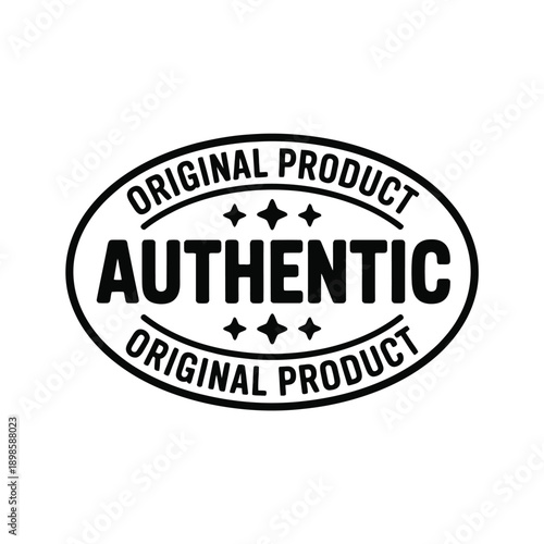 An oval stamp declaring authentic original product in bold typography