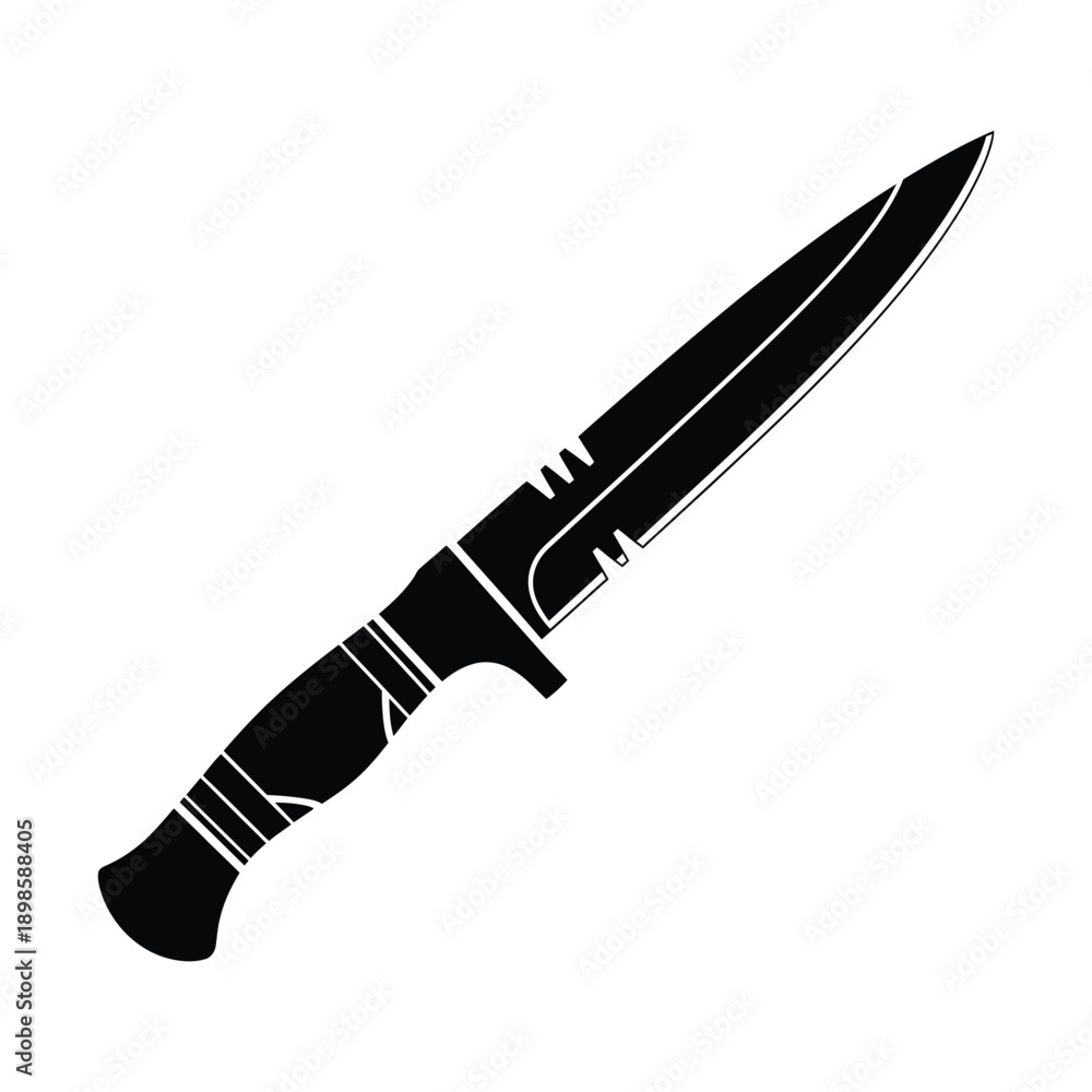 Obraz premium Modern Black Knife Silhouette Vector Icon Design on White Background