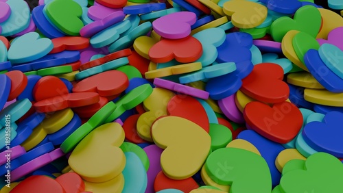 3d colourful hearts love saint valentine day