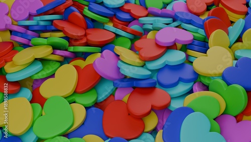 3d colourful hearts love saint valentine day