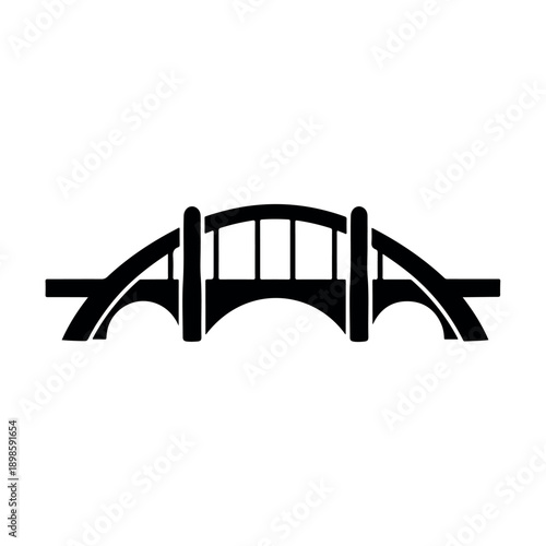 Elegant Contemporary Bridge Form in Black Silhouette
