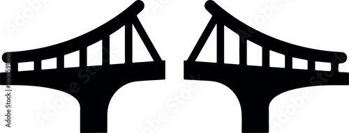 Stylized Bridge Silhouette for Graphic and UI Design