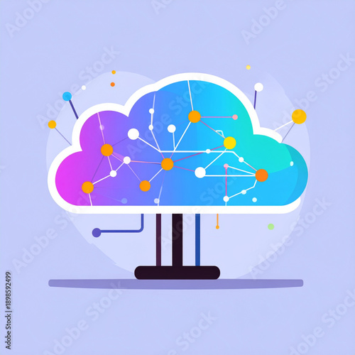 Cloud Computing Network Technology Concept.