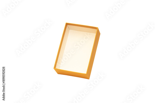 A Gold Gift Box is Isolated White Background Cutout