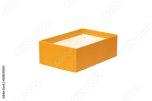A Gold Gift Box is Isolated White Background Cutout