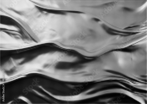 Large vector halftone satin fabric texture with a transparent background