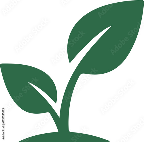 Green seedling sprout icon