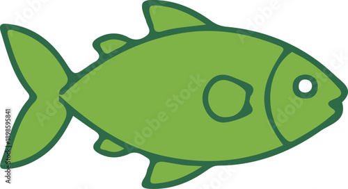Green Fish Vector Illustration