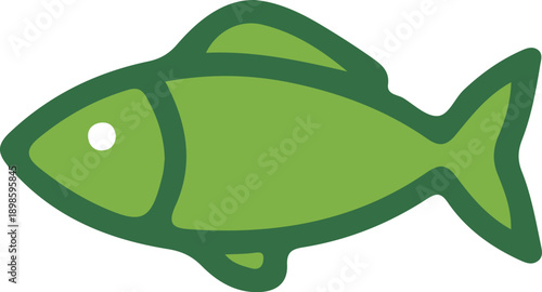 Green fish icon vector