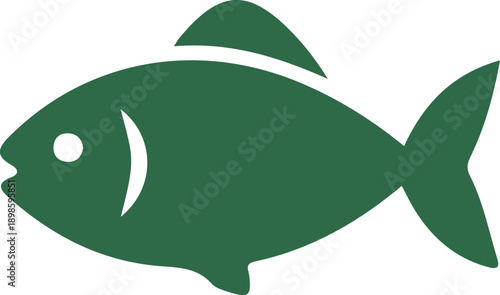 Green fish icon silhouette