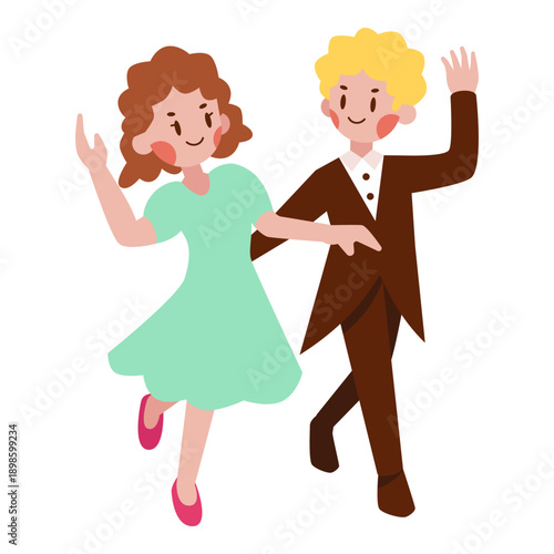 Slow dancing illustration is suitable for Valentine.