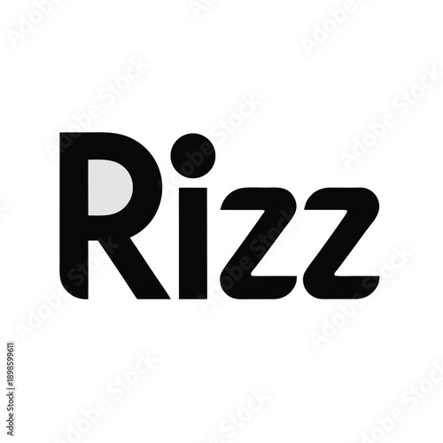 Modern Bold Sans Serif Typography Logo of Rizz Slang