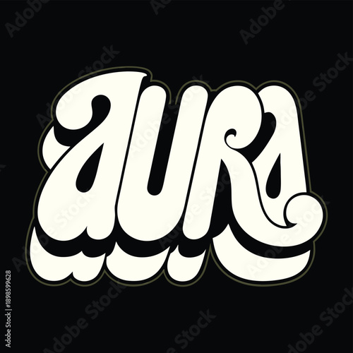 Graffiti Bubble Throwie Style Liquid Typography of Aura
