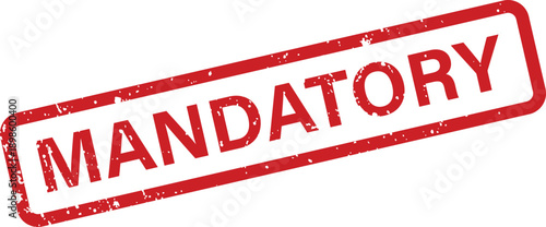 A bold red rubber stamp showing a gritty texture highlights the important word MANDATORY against white