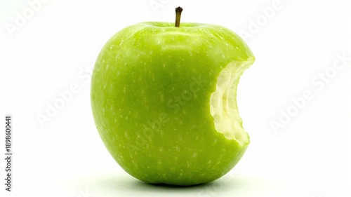 Wallpaper Mural Green apple with bite on clean white background Torontodigital.ca