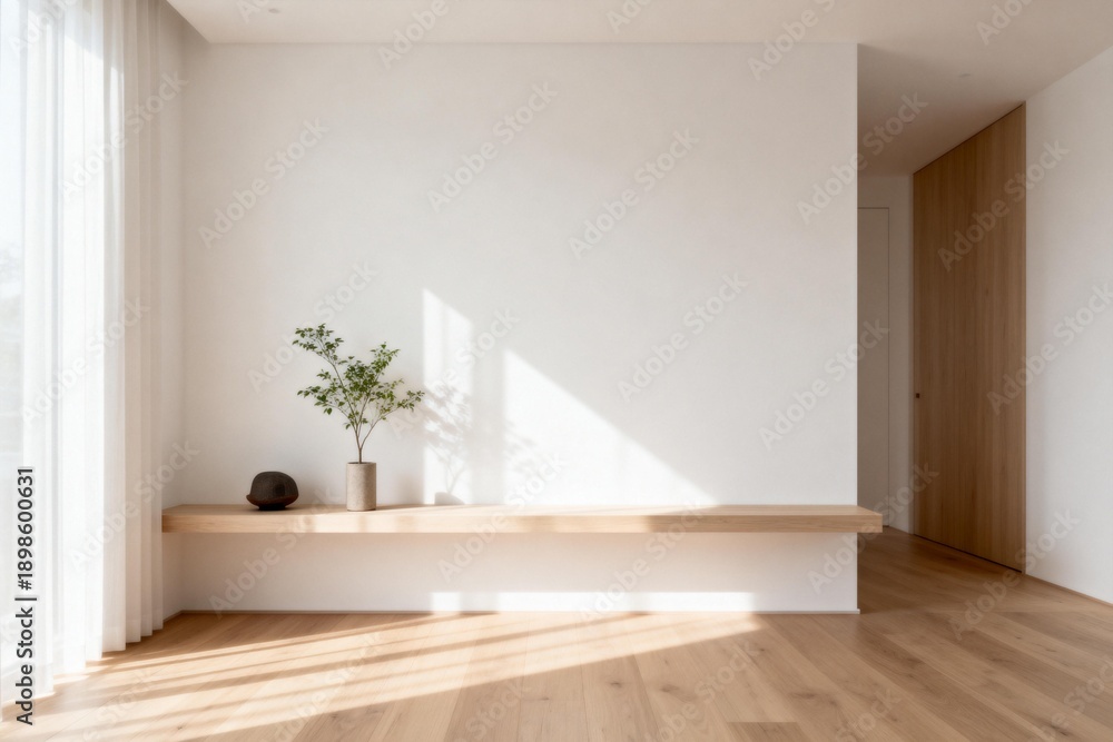 Fototapeta premium Minimalist Japanese Interior with Natural Light