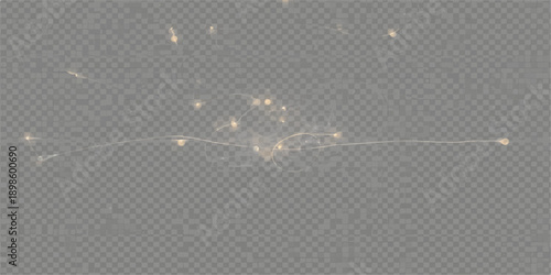 Abstract glowing snowfall with bright light particles on a festive winter background