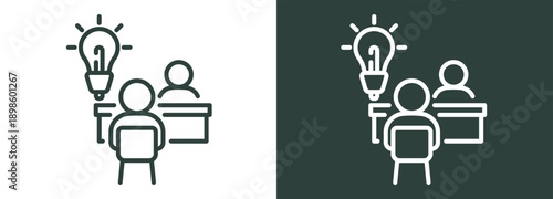 Consulting Icon White and Black Style Of