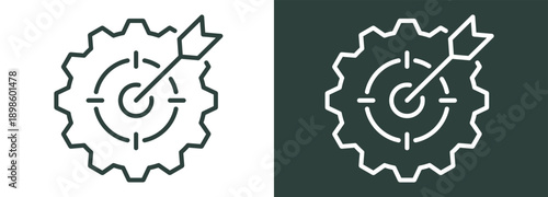 Goal Setting Icon White and Black Style Of