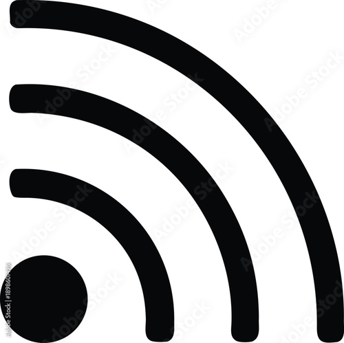 bold wifi signal icon in black flat style isolated on white background
