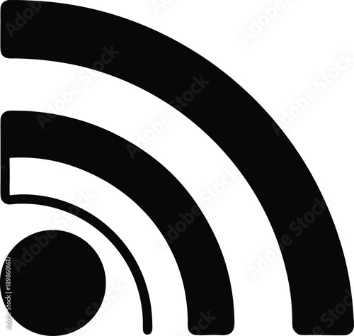 curved wifi signal icon modern black minimal communication symbol
