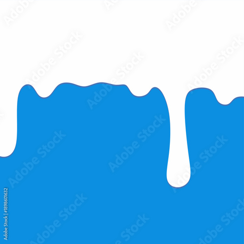 Creamy Milk Drip Pattern Background. White Liquid Cream Flow on Blue Background. Ideal for dairy product packaging, dessert design, food backgrounds, milk branding