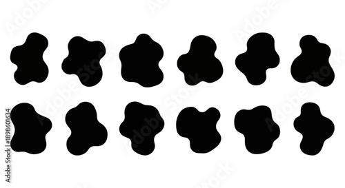 Set of abstract organic blob shapes in black.