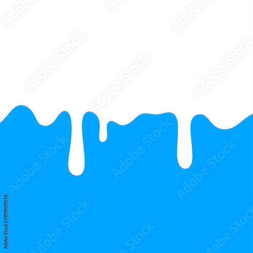 Creamy Milk Drip Pattern Background. White Liquid Cream Flow on Blue Background. Ideal for dairy product packaging, dessert design, food backgrounds, milk branding