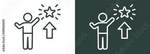 Motivation Icon White and Black Style Of