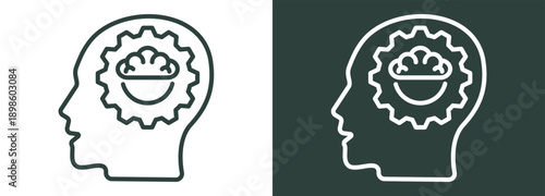 Mindset Icon White and Black Style Of