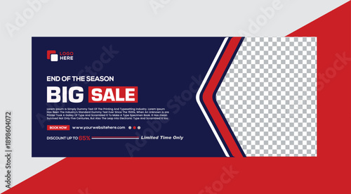 End of Season Big Sale Banner with Discount Offer Template