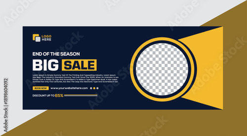 End of Season Big Sale Advertisement Template with Discount Offer