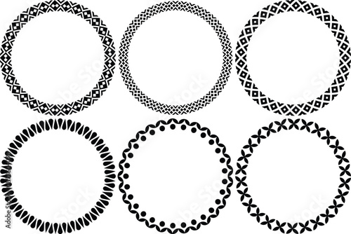 Celtic circle frames. Vintage round border frames with celtic knots, knotted braid ornaments northern Irish motifs. Circular magical patterns vector set