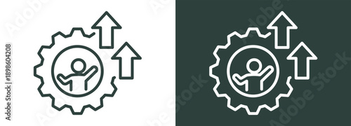 Skill Development Icon White and Black Style Of