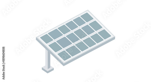 Isometric illustration of a solar panel generating clean, renewable energy for the future