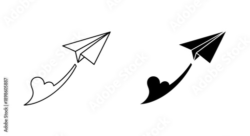 Paper Airplane Soaring - Symbolizing Dreams, Wishes, Travel, and a Fresh Start