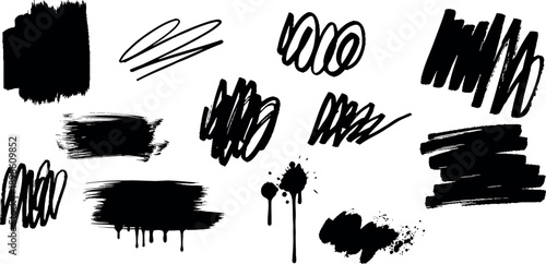 Scribble and Paint Splatter Graphic Elements