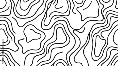 Abstract minimalist line art background with contour lines