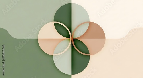 Overlapping circles in muted pastel colors forming a floral pattern